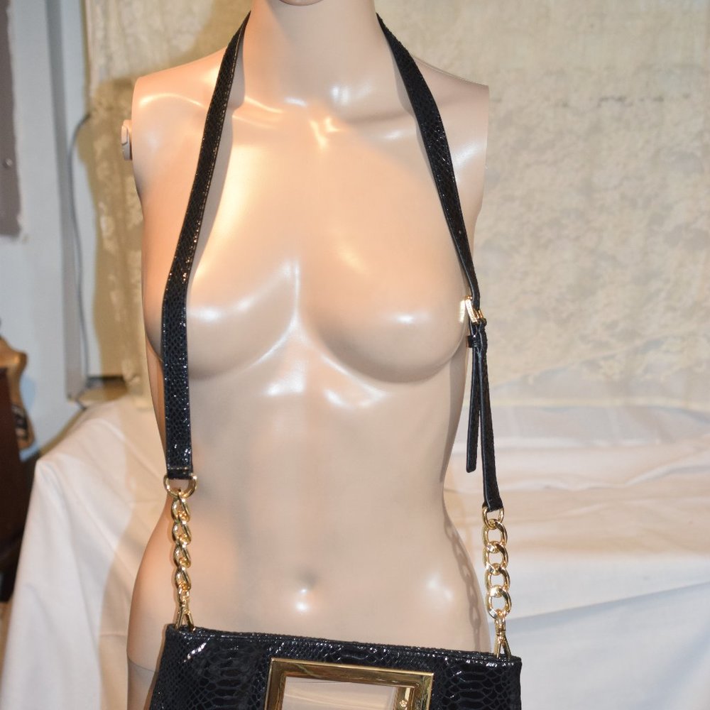 Michael Kors Black Snake Skin Satchel